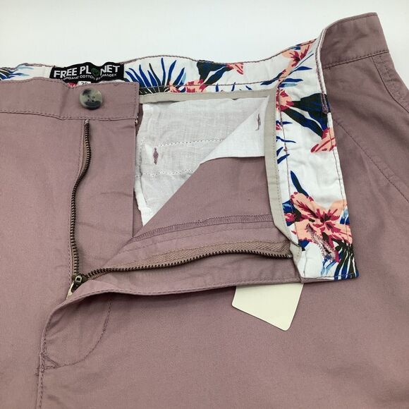 Free Planet Mens Chino Shorts Faded Purple Size 38 NWT - Picture 4 of 12
